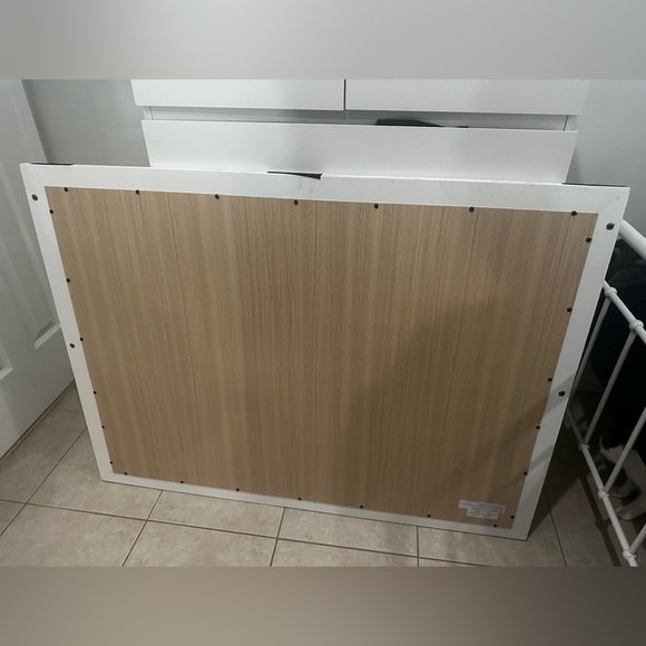 White rectangular mirror over dresser - Picture 2 of 4